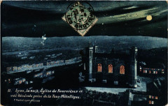 Lyon la nuit Eglise de FOURVIEREs et vue générale prise de la Tour -
																					69000 Lyon
																			