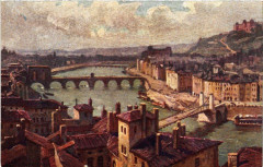 Lyon Ancien-Panorama de la Saone en 1830 à Lyon