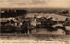 Lyon Vue générale sur le Village Alpin et le Rhone à Lyon