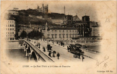 Lyon le pont Tilsitt et le Coteau de Fourviere à Lyon