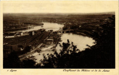 Lyon Confluent du Rhone et de la Saone à Lyon