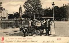 Lyon - La Voiture aux chevres - Place Bellecour à Lyon