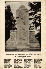 Vivans - Inauguration de Monument aus Morts - 1922 France à Vivans