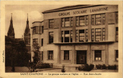 Saint Chamond- le groupe scolaire et l'eglise France à Saint-Chamond