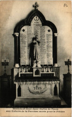 Monument élevé dans l'Eglise de Feure aux Enfants de la Paroisse..
