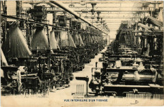 Carte postale ancienne Roanne - Vue Interieure d'un Tissage France
                                                                     à Roanne
                                