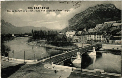 Pont de la Porte de France, l'Isère et le Casque de Néron à Grenoble