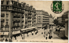 Grenoble - Rue Felix-Polat et Place Grenette à Grenoble