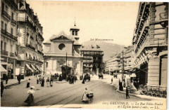 Grenoble - La Rue Relix-Poulat et l'Eglise St-Louis à Grenoble