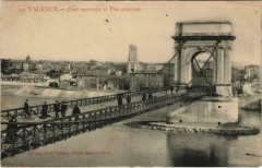 Valence Le Pont Suspendu et vue generale France à Valence