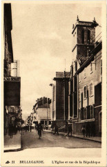 Bellegarde - L'Eglise et rue de la République