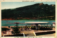 Aix-les-Bains - La Plage municipale et la Dent du Chat à Aix-les-Bains