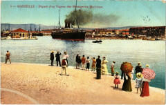 Marseille - DEpart d'un Vapeur des Messageries Maritimes -
																					13000 Marseille
																			