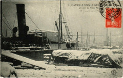 Marseille Sous La Neige (14 Janvier 1914) Un coin du Vieux-Port à Marseille