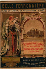 Belle Ferronniere. Vetements Confectionnes. Marseille publicite à Marseille