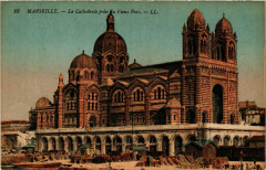 Marseille La Cathedrale prise du Vieux Port à Marseille