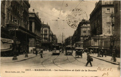 Marseille - La Canebiere et Cafe de la Bourse à Marseille