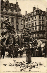 Lyon- Place des Terreaux,Les pigeons apprivoises France à Lyon