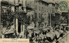 Toulon Le marche et l'Eglise St. Francois de Paul à Toulon
