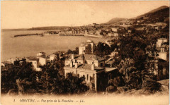 Menton Vue prise de la Frontiere à Menton