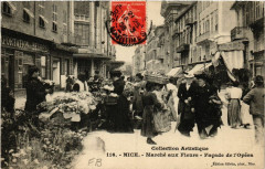 Nice - Marché aux Fleurs - Facade de l'Opera à Nice