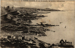 Cote d'Azur , a vol d'oiseau, de Nice a Menton à Nice