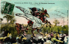 Carnaval de Nice 1909 Char de Madame Carnaval à Nice