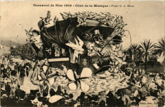 Carnaval de Nice 1909 Char de la Musique à Nice