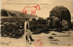 Carte postale ancienne La Grande Roche des Sables-Blancs
                                                                     à Douarnenez
                                