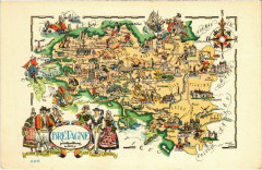 Bretagne - Carte - Map Postcard