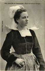 Concerneau- Jeune Fille ,Etude des Coiffes de Bretagne France