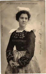 Jeune Fille de Scaer - Etude des Coiffes de Bretagne - Folklore à Scaër