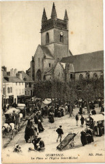 Quimper - La Place et l'Eglise St-Michel à Quimperlé