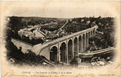 Dinan - Vue générale du Viaduc et de la Rance à Dinan