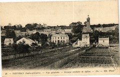 Vouvray-Vue générale-Groupe scolaire et église à Vouvray