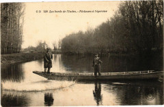 Les bords de l'Indre - Pécheurs a l'épervier