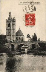 Nogent-le-Rotrou-Pont sur l'Huisne et Eglise Saint-Hilaire à Nogent-le-Rotrou