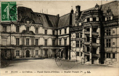 Blois - Le Chateau - Facade Gaston-d'Orleans - Escalier Francois I à Blois