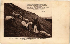 G.D'O. - Bergere et ses moutone sur les flance du Puy-de-Dome