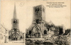 Guerre de 1914-18 - Revigny (Meuse) - L'Eglise avant et aprés le