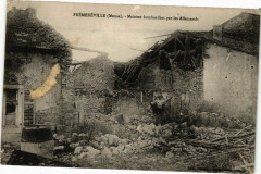 Frémeréville-Maisons bombardées par les Allemands
