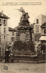 Militaire - Granges - Le Monument eleve en souvenir -
													88 Vosges
												