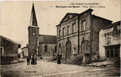 Les Vosges Illustrées Martigny-les-Bains-Place Mairie et Eglise à Martigny-les-Bains