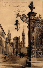 Nancy-Rue de la Constitution et Cathédrale à Nancy