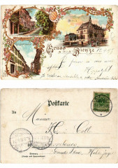 Litho Gruss aus Dieuze 1897. Lothringen à Dieuze