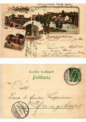 Litho Gruss aus Saargemund 1898. Lothringen