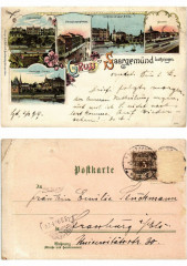 Litho Gruss aus Saargemund 1899. Lothringen