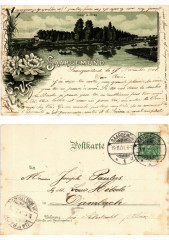 Litho Gruss aus Saargemund 1901. Lothringen