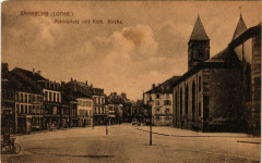 Saarburg - Marktplatz mit Kath. Kirche