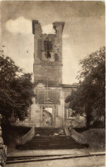 Kirche in Hochwalsch bei Saarburg il L nach der Schlacht 18-20